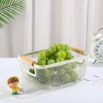 Small Stainless Steel Mesh Storage Basket - White