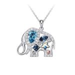 Cde 925 Sterling Silver Elephant Necklace With Swarovski Crystals