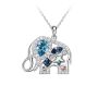 Cde 925 Sterling Silver Elephant Necklace With Swarovski Crystals