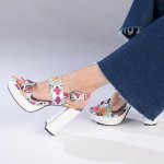 Madison Aurora Block Heel Sandal - White Multi - 8