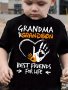 Boy's Summer T-shirt Kids Toddler Grandma Grandson Best Friends Print Casual Short Sleeve Cute Tee Tops