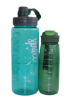 Plastic Water Bottle Set 2 Pcs With Wide Mouth And Flip-top Lid