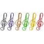 Colorful Music Note Paper Clips 100PCS Metal Document Clips For Office