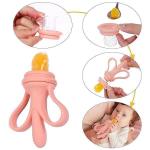 2 In 1 Baby Banana Teether & Baby Safety Feeder - Pink
