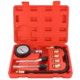 8 Piece Compression Tester Kit Petrol Gas Engine Cylinder Pressure Gauge