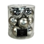Xmas Ball Glass 6CM Set Of 12 Pieces Silver