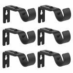 Anndason Heavy Duty Adjustable Curtain Rod Brackets Holders For 1 Inch Rod Black Color Set Of 6