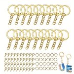 120PCS SET Diy Keychain Jump Rings For Earring Jewelry Making MINI Screw Eye Pin Pendant