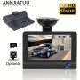 4-INCH Large Screen Triple Recording Car Dvr With Front Interior And Rear Cameras Optional High-definition Dvr With Backup Camera