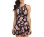 - Ladies Mesh High Neck 1-PIECE Tummy Control Swimdress -floral