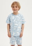 Cotton On Jordan Short Sleeve Pyjama Set - Dusk Blue dino Fields