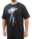 Mens Printed Lightning Tee - 10XL Black