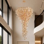 Grand Cascade Crystal Leaf Chandelier Champagne Black - Champagne