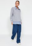 Shirt Collar Regular Fit Sweatshirt - Grey Melange