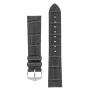 Duke Alligator Embossed Leather Watch Strap In Grey - 22MM / Silver