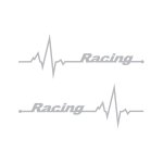 Vinyl Sticker With Racing Heartbeat Design Grey - Autostyle Motorsport South Africa