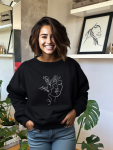 Line Art Sweater - Black - Large