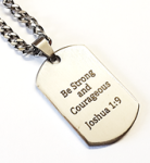 Joshua Custom Engraved Men's Dog Tag Chain Stainless Steel Ready In 3 Days - Front Engraving Only R329