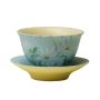 Hand-painted Flower-filled Flower-mouthed Butterfly Tea Cup