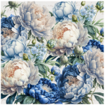 Scatter Cushion Blue Peonies