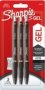 Sharpie S Gel Pens On Card - 0.7MM 3 Pack Black