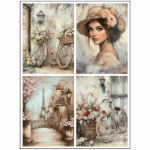 Tear Resistant Deco Print A6 Vintage Lady Journal