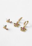 Cotton On Kids Earring Set - 12K Gold Plated Rainbow Studs flower Huggies