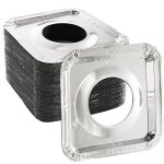 Zeayea 100 Pack Aluminum Foil Stove Burner Covers 8.5" Square Disposable Gas Burner Liner Gas Range Protector Bibs For Keep Gas