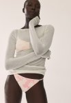 Cheeky Tanga Bikini Bottoms - Light Pink Floral