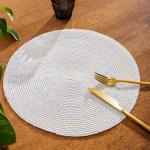 Round Placemat Speckled White