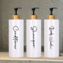 3pcs 500ml Refillable Shampoo & Conditioner Dispensers With Waterproof Labels - Durable Plastic No Power Needed For Bathroom Organization