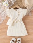 Cute Girls Dress + Bag + Belt Holiday Casual Dresses Outfit For Girls Summer Going Out Gift Idea