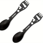 Ultimate 10-IN-1 Multi-tool - Durable Stainless Steel Spork With Built-in Can & Bottle Opener Long Handle Spoon And Fork For Eas