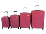 Smte 4-PIECE Abs Luggage Set-durable Scratch-resistant Shell Red With Keychain