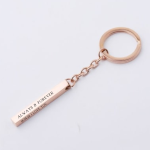 Milani Rose Gold Personalized Bar Keyring Stainless Steel Ready In 3 Days