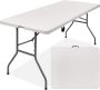 Kite 1.8M White Folding Camp Table Heavy-duty Portable Utility Table For Indoor & Outdoor Use Lightweight Plastic Trestle Table For Events Catering Camping