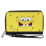 Buckle-down Women's Pu Zip Around Wallet Rectangle-spongebob Squarepants 7.5"X4.5