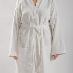 Waffle Pique Towelling Bathrobe White - Large XL