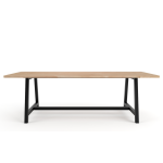 Tami Steel Table - Pine In Chestnut Finish