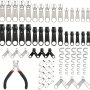 48/52/62/85/100pcs Zipper Repair Kit With Sliders And Stoppers For Metal Plastic And Nylon Zippers DIY Sewing Accessories