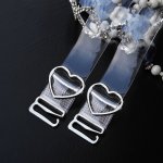 2 Pcs Transparent Detachable Heart Shaped Buckle Bra Strap Adjustable Bra Strap Elastic Bra Non-slip Strap Women's Underwear And