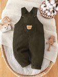 Baby Boy's Overalls Cotton Blend Non-stretch Solid Color Casual For Spring fall