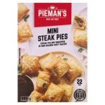 Pieman's Frozen MINI Steak Pies 880G
