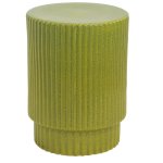 Fluted Ceramic Garden Stool - Lime