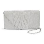 Silver Text Clutch