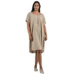 Pinstripe Panel Dress - Beige Free
