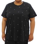 Ladies Printed Pj Top - 6XL Blk wht