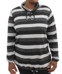 Ladies Stripe Funnel Neck Jersey - 60 Blk grey
