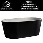 Porto Black & White F standing Bath 1700 X 800 X 580MM