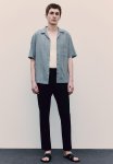 Regular Fit Linen-blend Resort Shirt - Turquoise